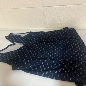 Eddie Bauer Navy and White Patterned Tank Top